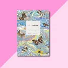 Marble Butterfly Blue Paperback Notebook