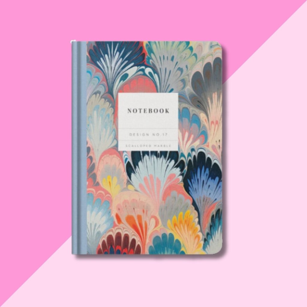 Scalloped Marble Hardback Notebook
