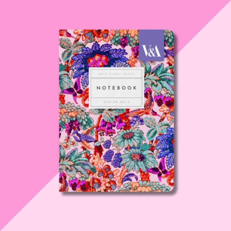 Neon Floral Coral Jungle Paperback Notebook