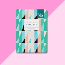 Playful Geometrics Turquoise Prism Paperback Notebook