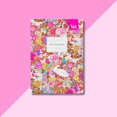 Neon Floral Peacock Pink Paperback Notebook