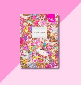 Neon Floral Peacock Pink Paperback Notebook