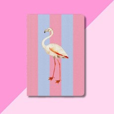 Striped Flamingo Premium Paperback Notebook
