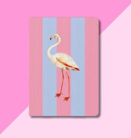 Striped Flamingo Premium Paperback Notebook
