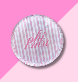 PHI MU Striped Round Acrylic Coaster