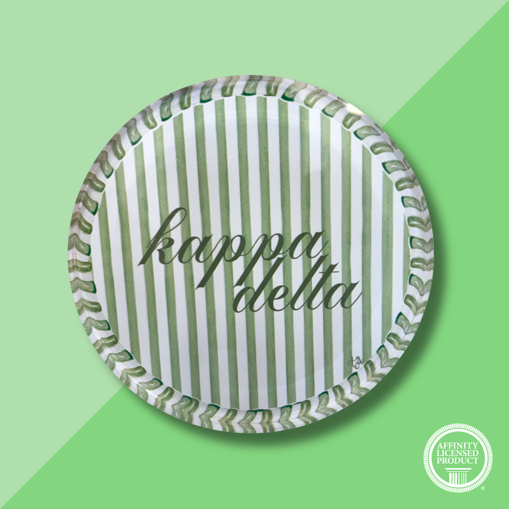 KD Striped Round Acrylic Coaster