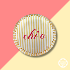 CHI O Striped Round Acrylic Coaster