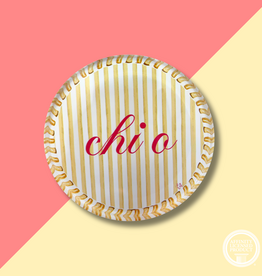 CHI O Striped Round Acrylic Coaster