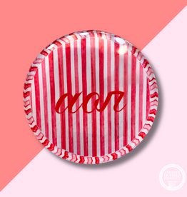 AOPI Striped Round Acrylic Coaster