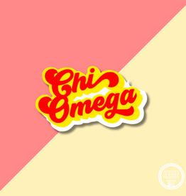 Over The Moon Sorority Retro Decal CHI OMEGA