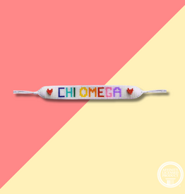Over The Moon CHI O Rainbow Letters Beaded Bracelet