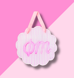 PHI MU Striped Acrylic Door Hanger