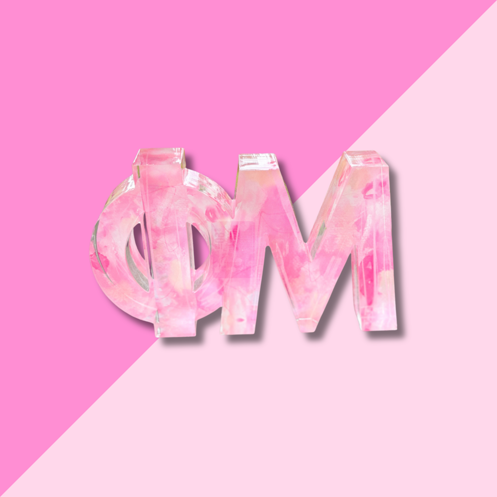 PHI MU Acrylic Letter Block