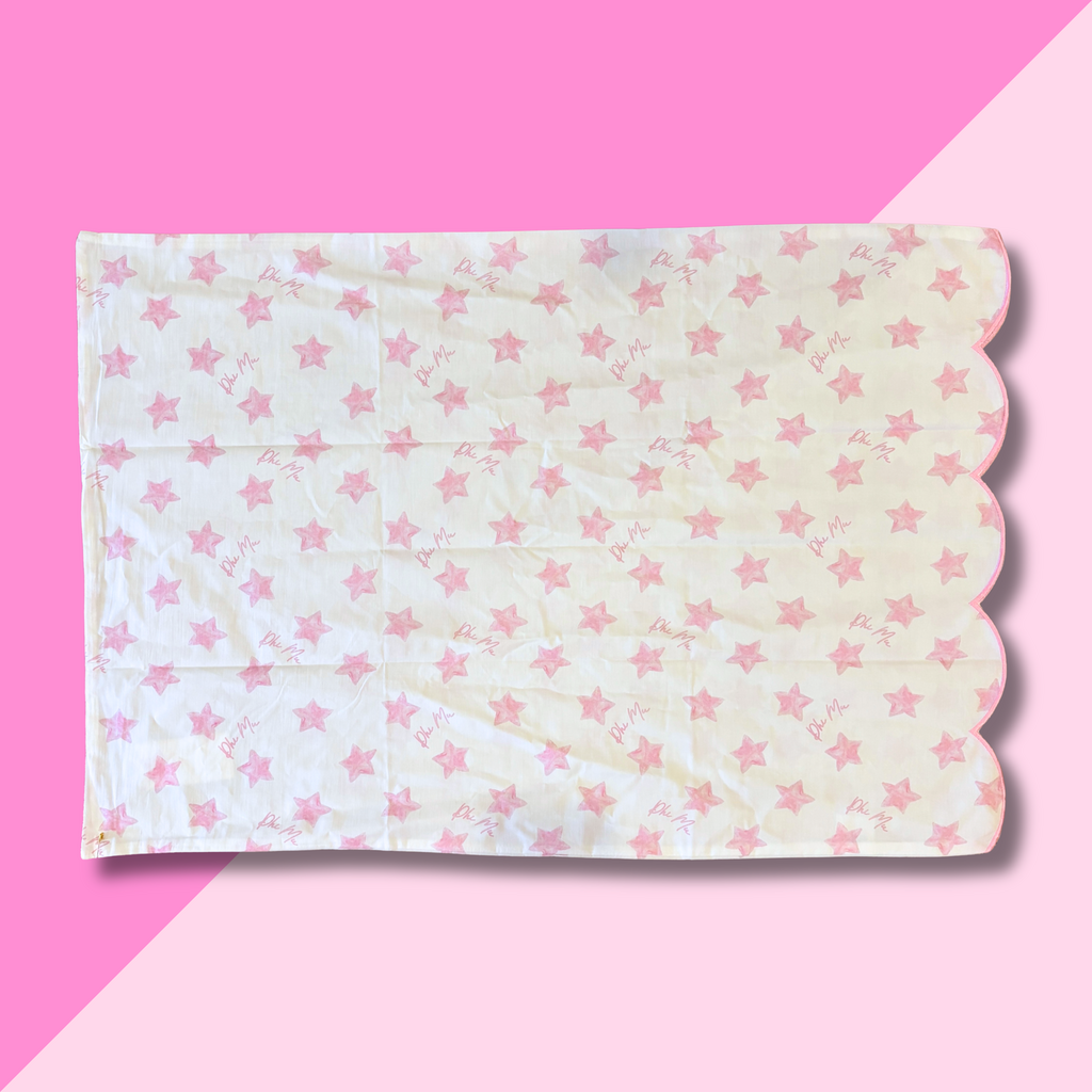 PHI MU Sateen Scalloped Pillowcase