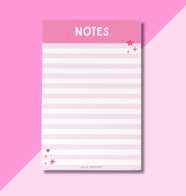 Pink Striped Notepad 4x6