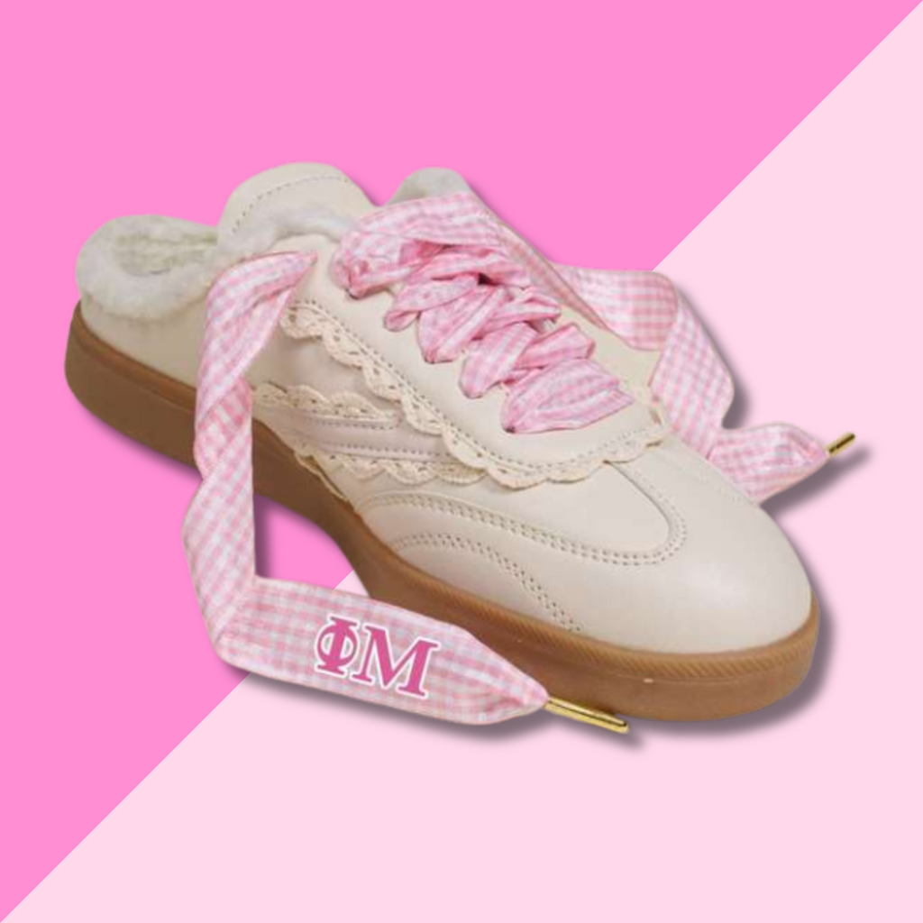 PHI MU Gingham Shoelaces