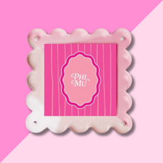 PHI MU Scalloped Square Picture Frame