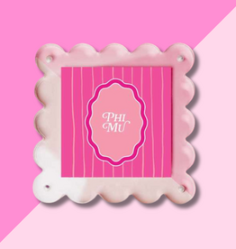 PHI MU Scalloped Square Picture Frame