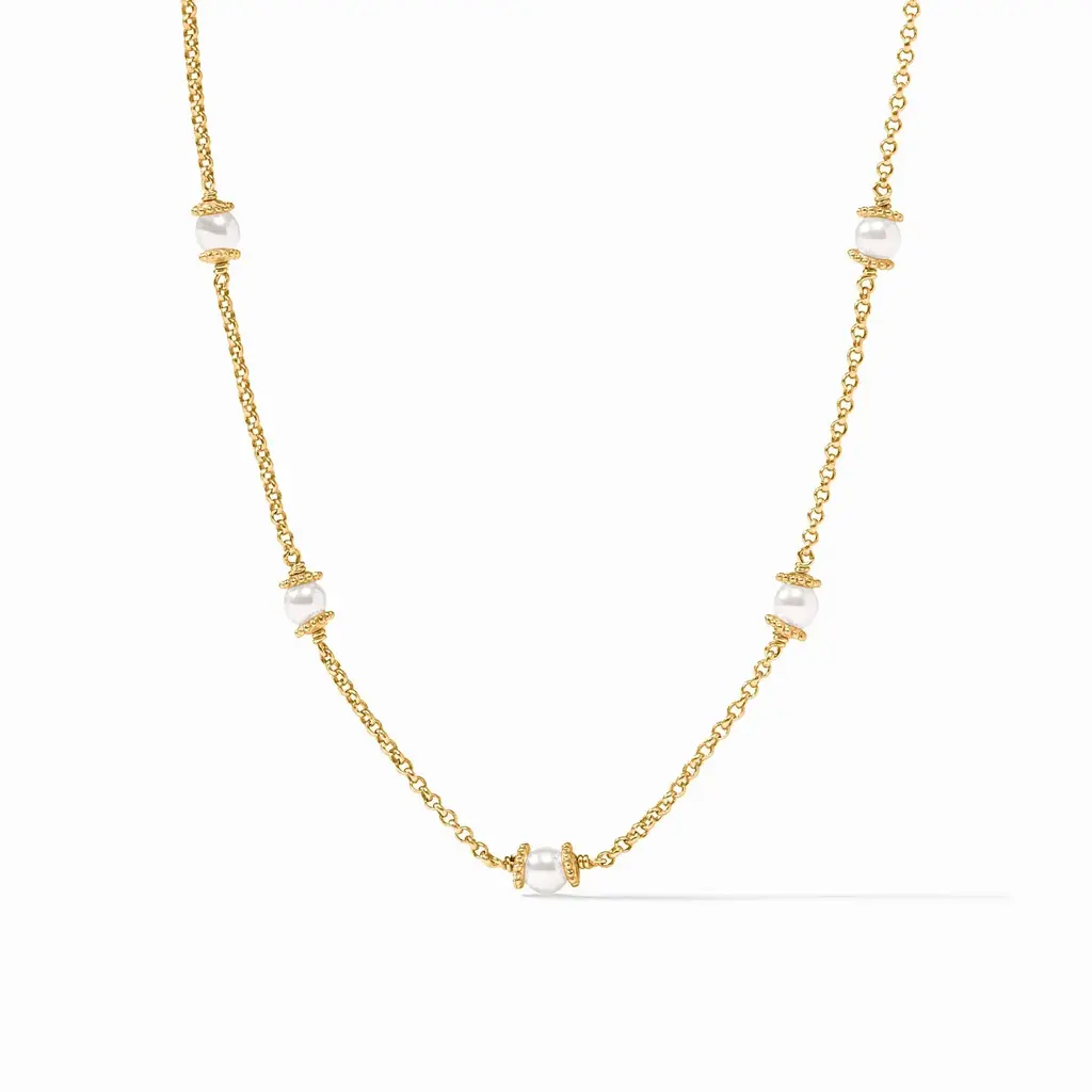 Julie Vos Hydra Delicate Station Necklace - Pearl