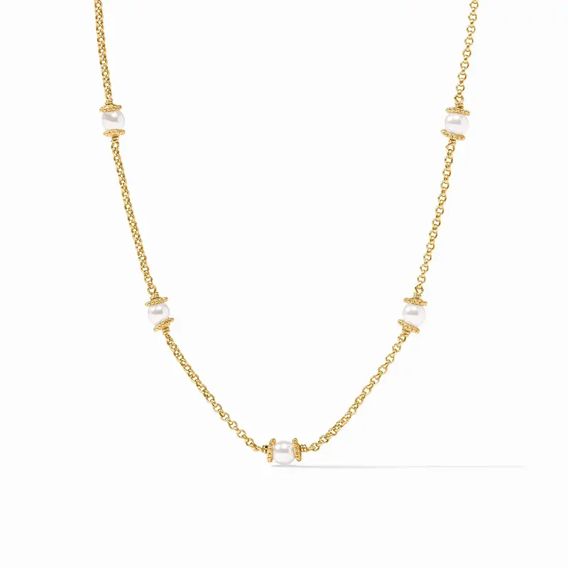Julie Vos Hydra Delicate Station Necklace - Pearl