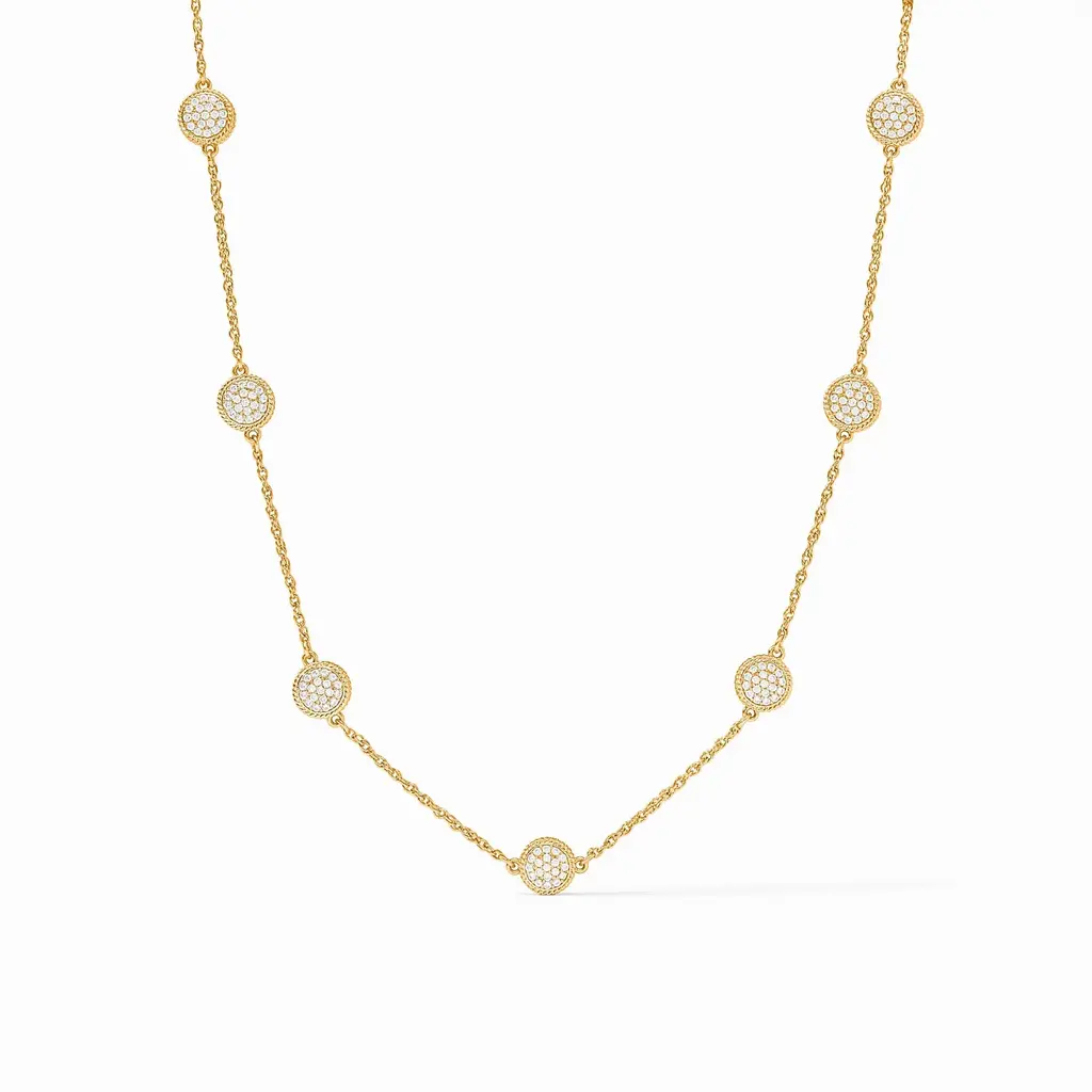 Julie Vos Windsor Delicate Station Necklace - Pave Cubic Zirconia