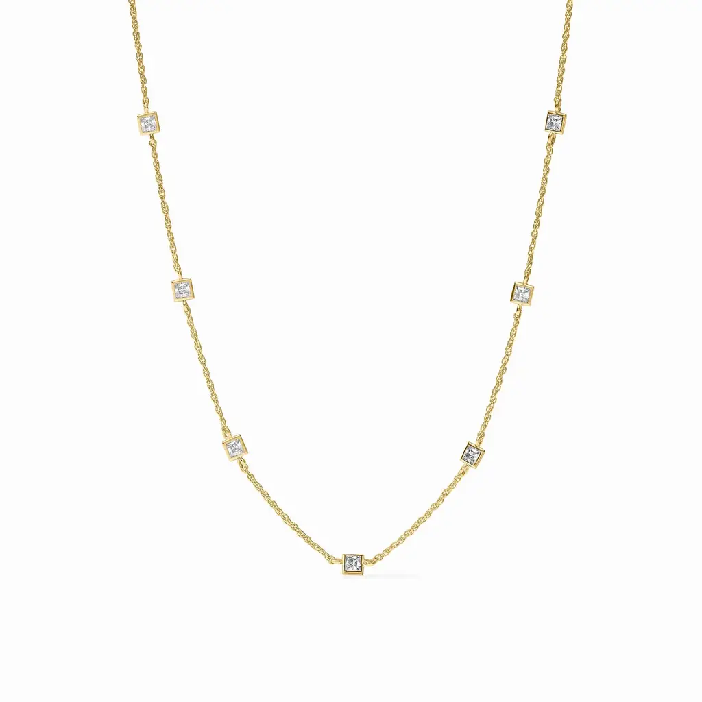 Julie Vos Jolie Delicate Station Necklace - Cubic Zirconia