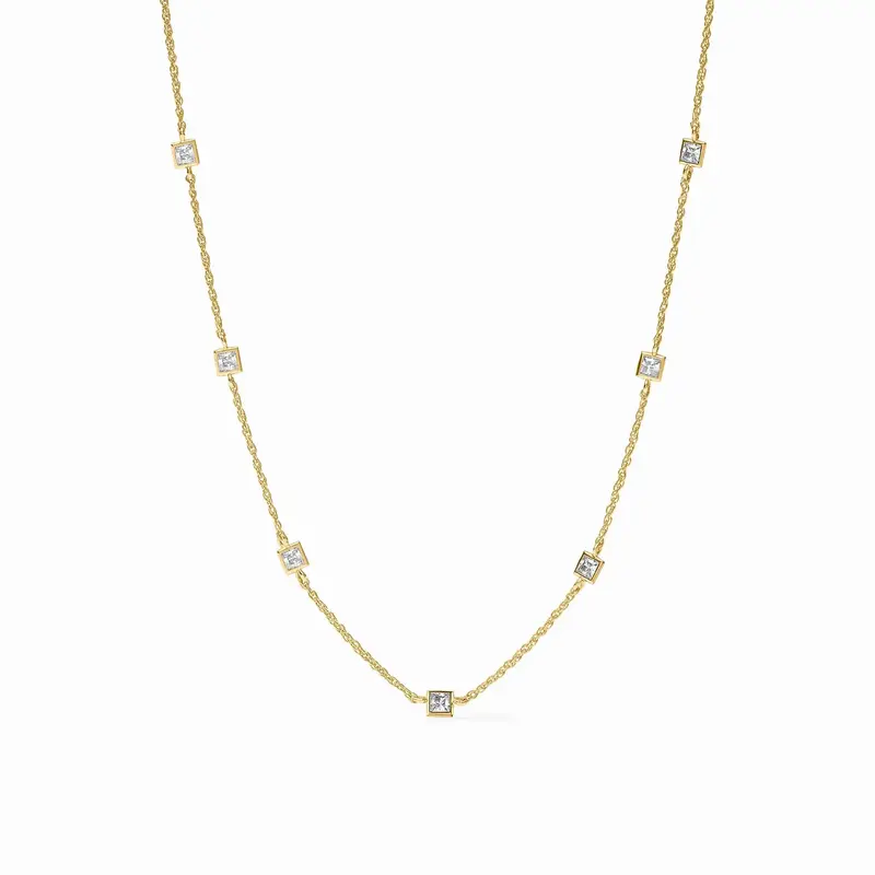 Julie Vos Jolie Delicate Station Necklace - Cubic Zirconia
