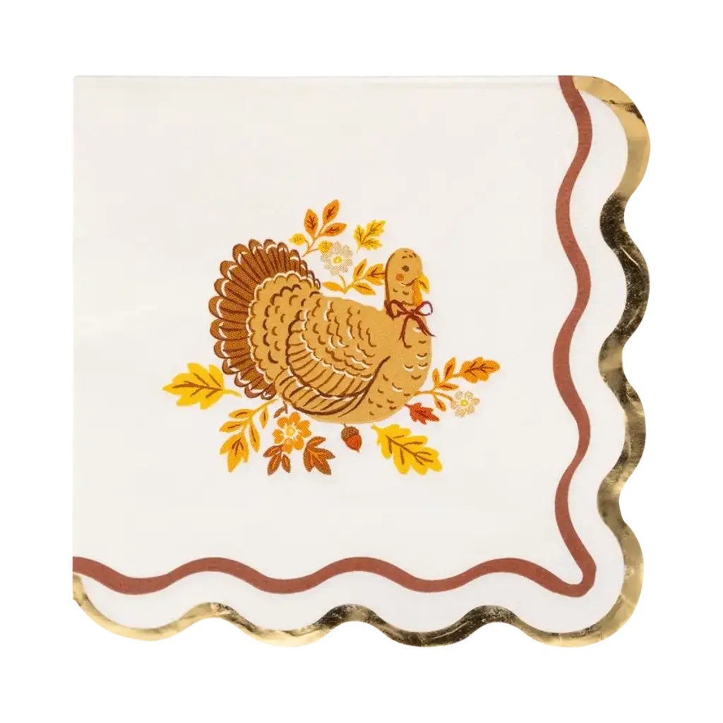 Harvest Turkey Cocktail Napkin