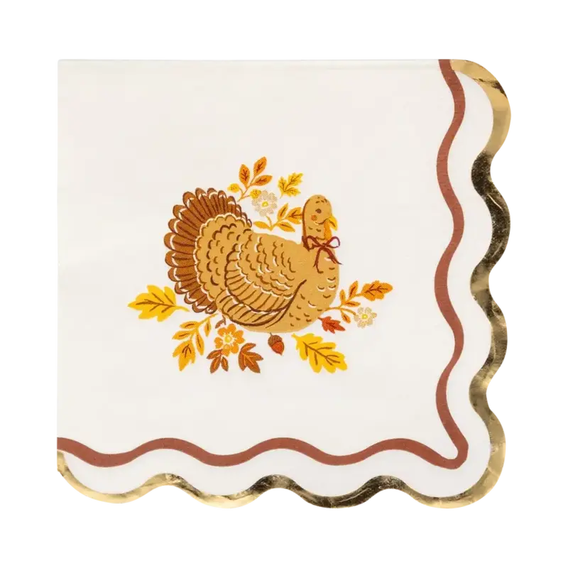 Harvest Turkey Cocktail Napkin