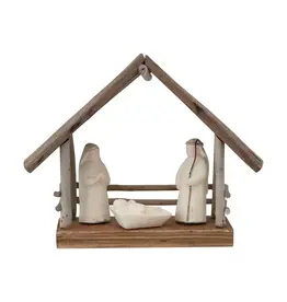 Creative Co-Op Driftwood Paper Mache Nativity