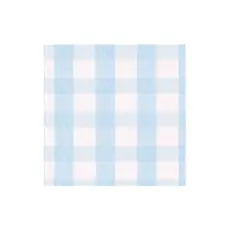 Gingham Light Blue Cocktail Napkin