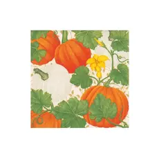 Pumpkin Chintz White Cocktail Napkin