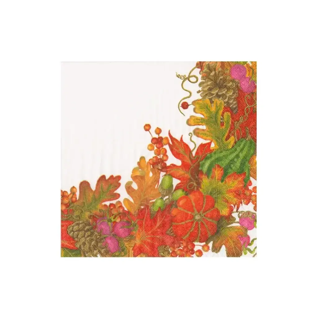 Harvest Garland White Cocktail Napkin