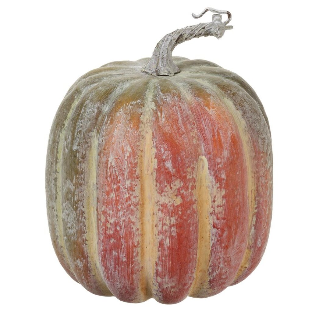 9.5"Hx8"D Pumpkin Orange Green