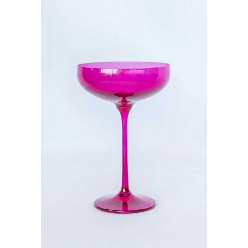Estelle Colored Glass Fuchsia Champagne Coupe