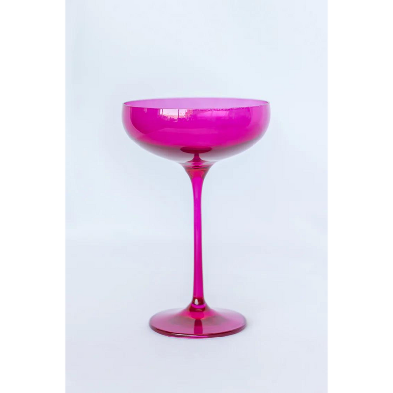 Estelle Colored Glass Fuchsia Champagne Coupe