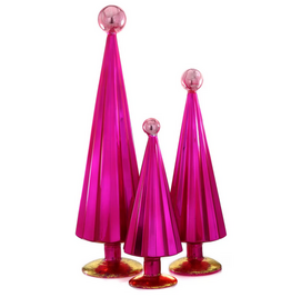 PLEATED TREE - FUCHSIA PINK 9.25IN