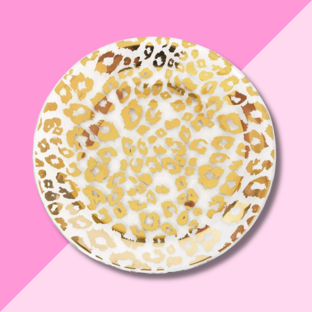Annie Glass C102G Cheetah salad plate