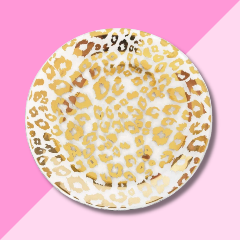 Annie Glass Cheetah Salad Plate