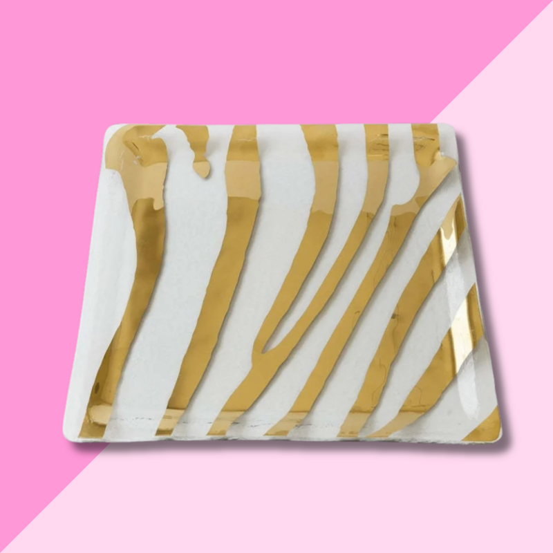 Annie Glass Zebra Square Platter