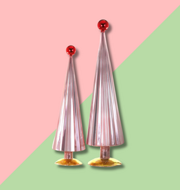 Pleated Tree Pink Red 21.75in