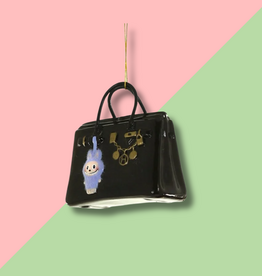 Black Luxe Bag With Monster Ornament
