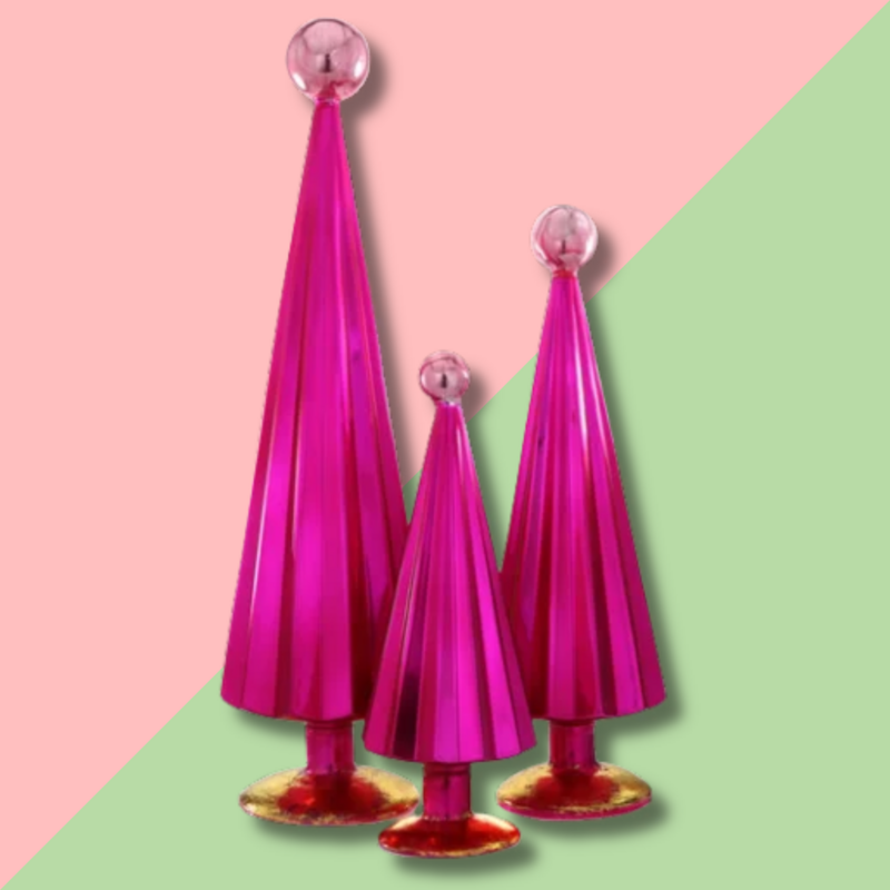 PLEATED TREE - FUCHSIA PINK 16.25IN