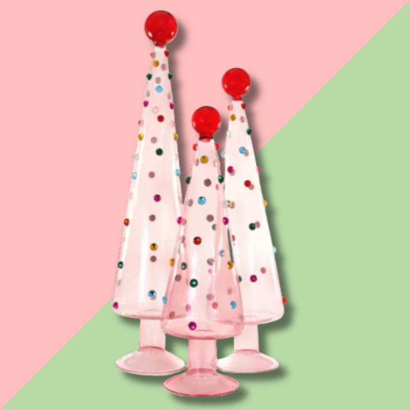 Decorated Dotted Tree Pink - 18.75in