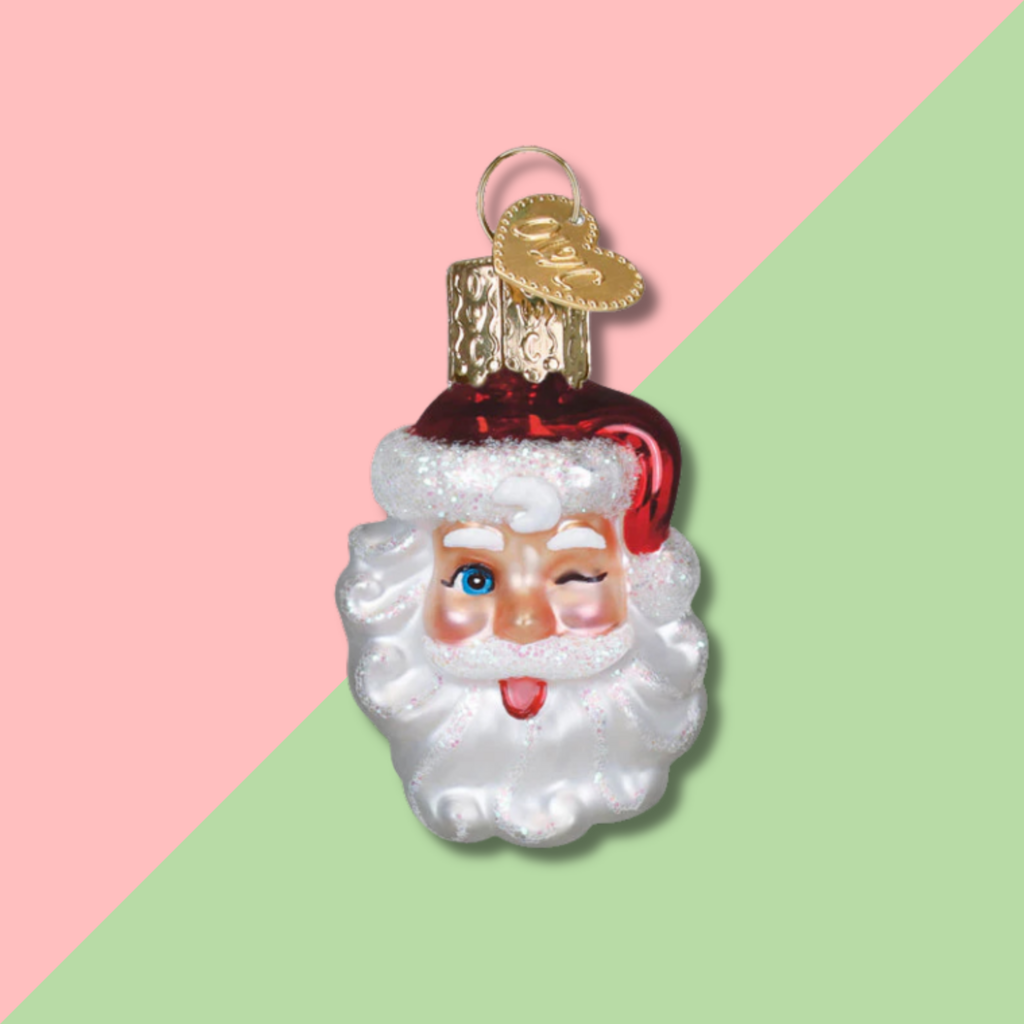Mini Winking Santa Ornament