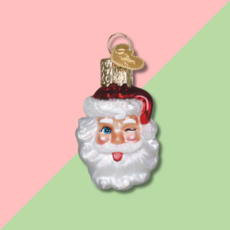 Mini Winking Santa Ornament