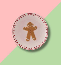 Hand-Painted Gingerbread Plate Pink