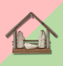 Creative Co-Op Driftwood Paper Mache Nativity