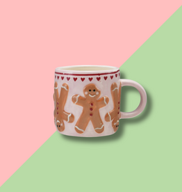 Hand-Painted Gingerbread Mug Pink