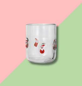 Creative Co-Op Drinking Glass Santa